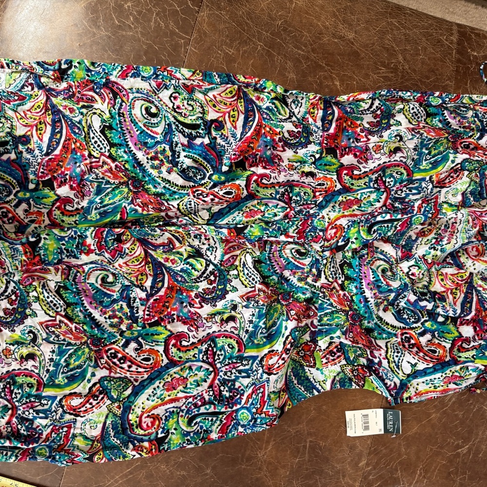 Lauren Ralph Lauren Multicolor Paisley Swim Coverup w/ pockets